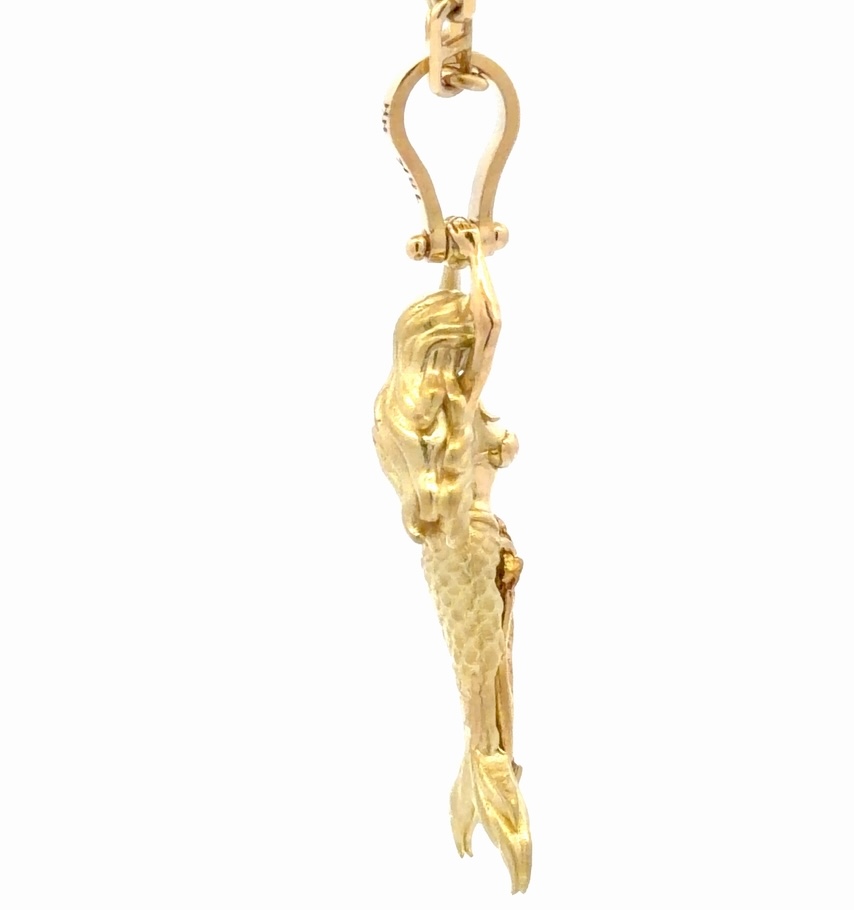 18k & Nugget "Golden Mermaid" Pendant - Image 4