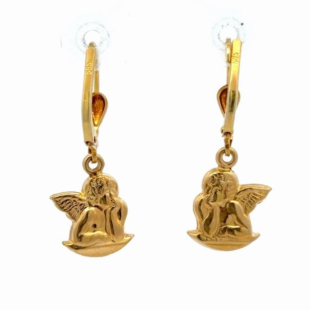 14K Gold Angel Estate Earrings 078391 - Image 3