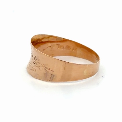18K Hand Engraved Ladies Estate Ring 078402 - Image 2