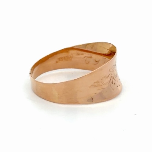 18K Hand Engraved Ladies Estate Ring 078402 - Image 4