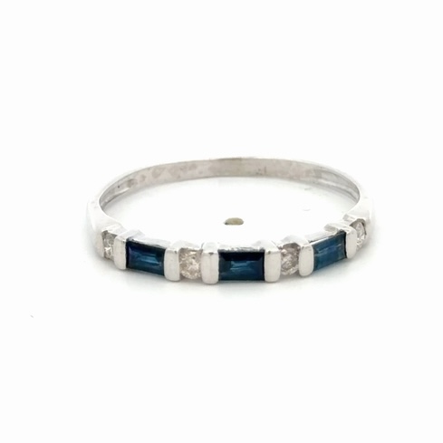 Platinum Diamond & Sapphire Ladies Estate Ring 078405