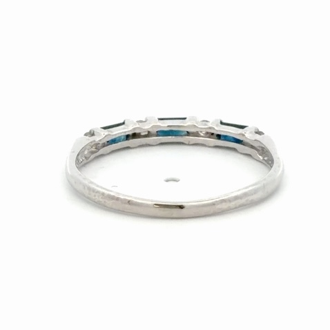 Platinum Diamond & Sapphire Ladies Estate Ring 078405 - Image 3