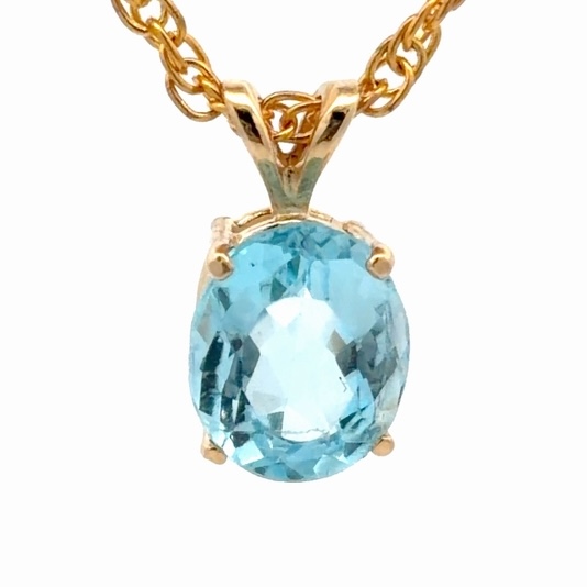 3ct Blue Topaz Ladies Estate Pendant 078409