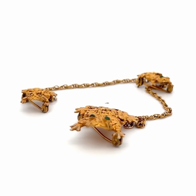 3 Frog Nugget Estate Pin 078419