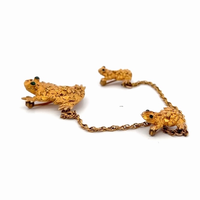 3 Frog Nugget Estate Pin 078419 - Image 2