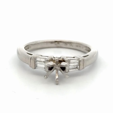Estate Platinum Semi Mount Ladies Ring 078421