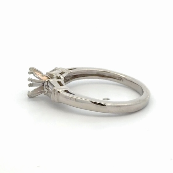 Estate Platinum Semi Mount Ladies Ring 078421 - Image 2