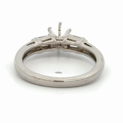 Estate Platinum Semi Mount Ladies Ring 078421 - Image 3