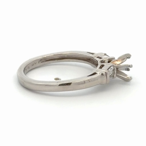Estate Platinum Semi Mount Ladies Ring 078421 - Image 4