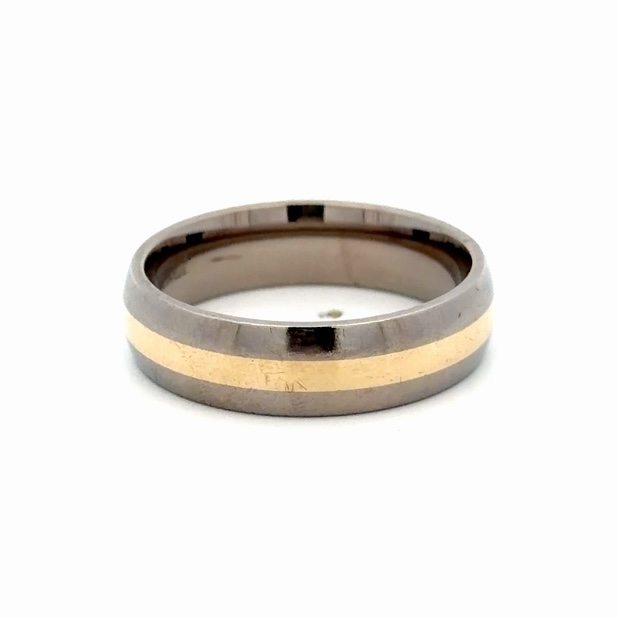 14K & Titanium Men's Estate Wedding Band 078436 - Image 2