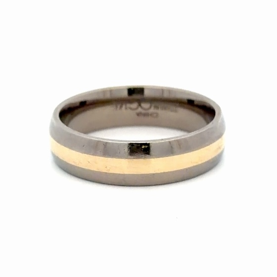 14K & Titanium Men's Estate Wedding Band 078436