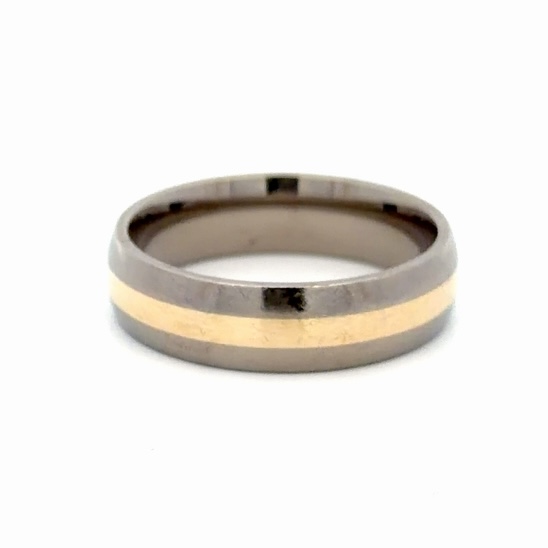 14K & Titanium Men's Estate Wedding Band 078436 - Image 3