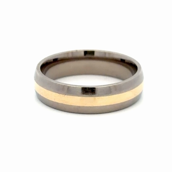 14K & Titanium Men's Estate Wedding Band 078436 - Image 4