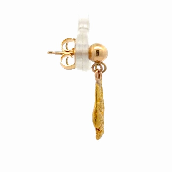Gold Nugget Dangle Post Estate Earrings 078438 - Image 4