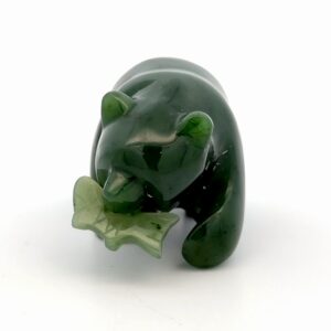 2" Bear With Fish Jade Carving HNW-169-200