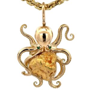 Large 18k & Nugget "Golden Guardian" Pendant
